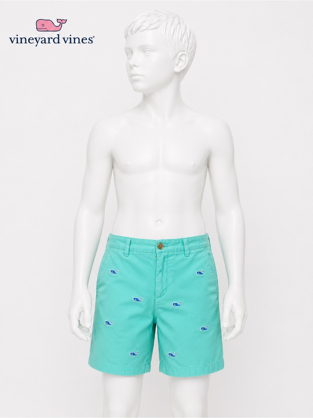Vineyard Vines Green Shorts with Whale Embroidery - Boys  size 16